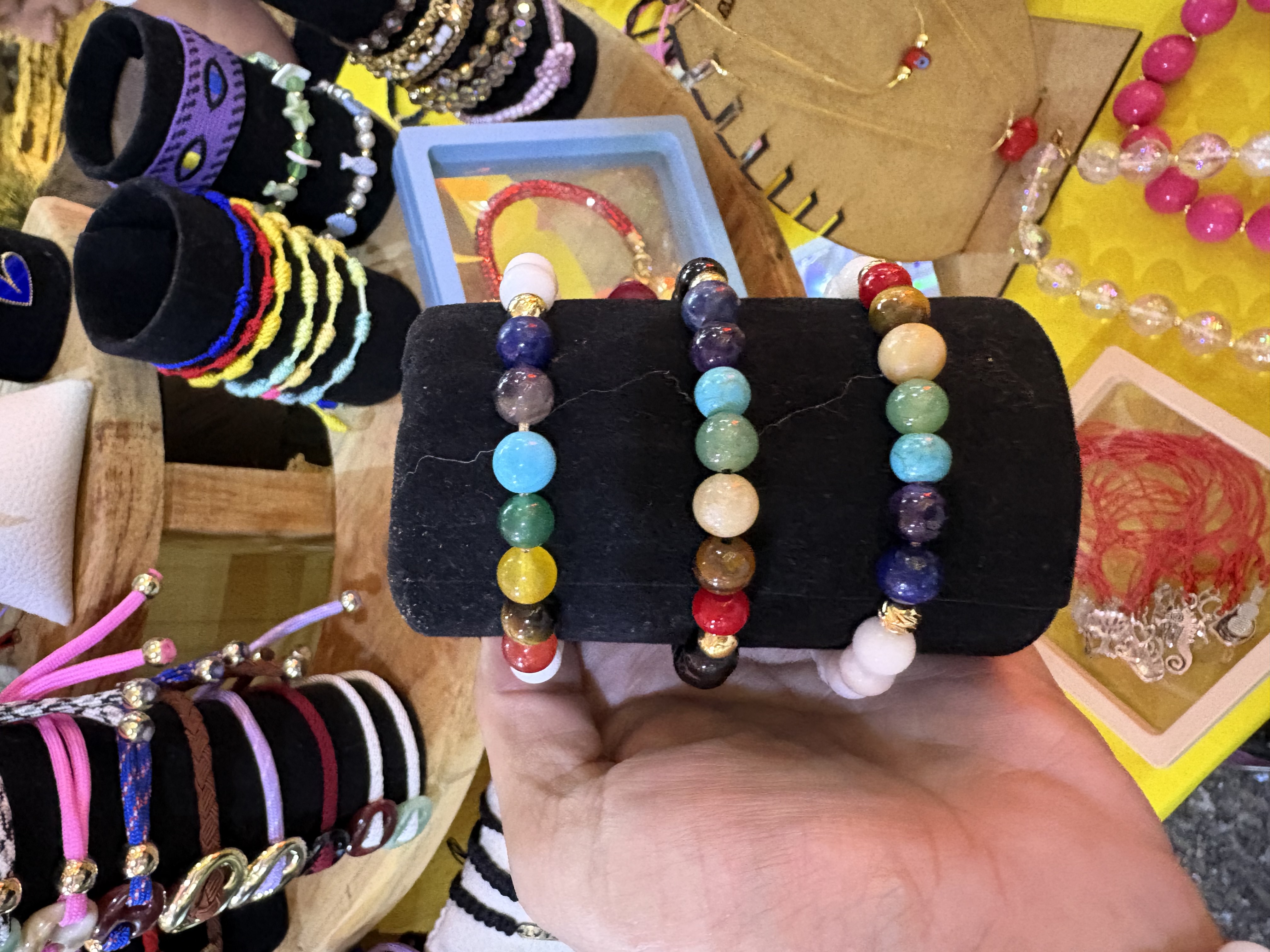 Pulcera 7 chakras en piedras naturales